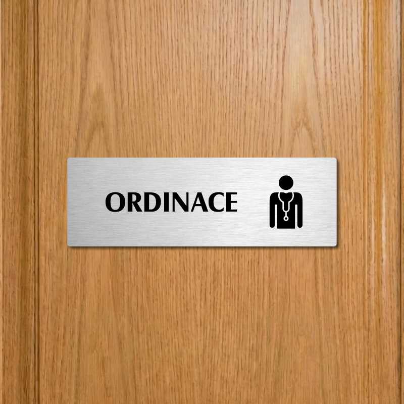 Ordinace, 240x79mm, stříbrná popiska 